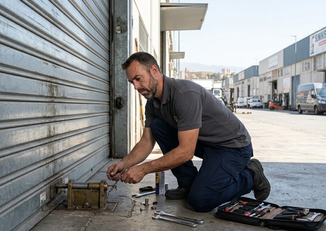 Cerrajero realizando apertura en Albolote