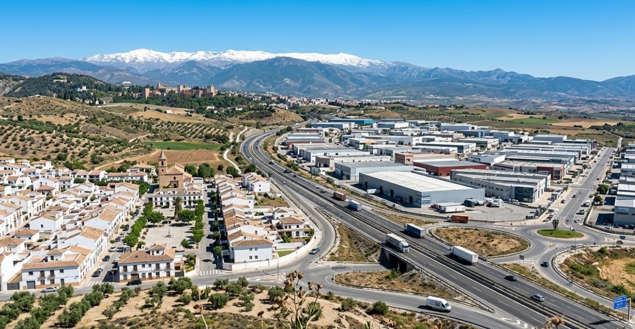 Vista de Albolote y zona industrial
